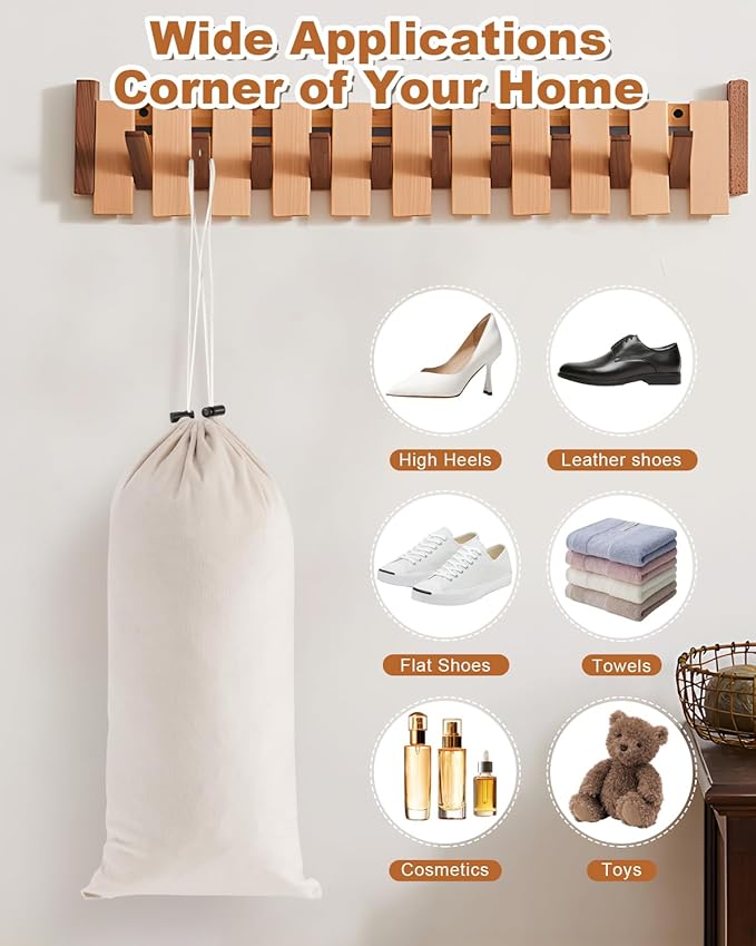 4 Pcs Single Shoe Bags for Travel, 17.3"x8.6" Washable Travel Shoe Bags for Packing in Suitcase, Velvet Dust Bag with Drawstring, Shoe Pouch for Women and Men, Travel and Home Storage (Beige)