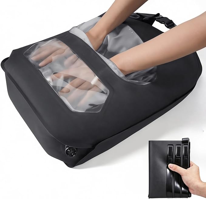 Travel Washing Bag, 2-in-1 Air Valve Design for Separate Washing and Less Water Use, Portable Travel Laundry Washing Bag for Camping, Cruise and RV Living - Travel Lighter, Carry Less