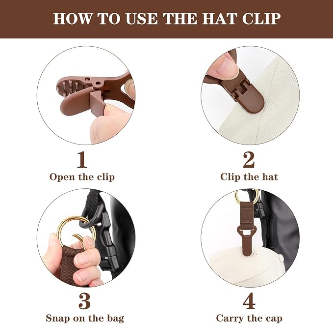Niveaya Hat Clip for Travel on Bag, Strong Clip Secure Hold, 2 Pack - Image 5