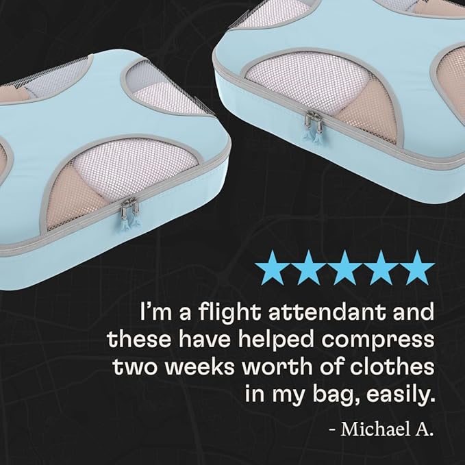Shacke Packing Cubes for Travel 6 Set - Premium Luggage Organizer Bags - Versatile Travel Organizer for Women and Men - Optimized Packing Bags - Travel Essentials