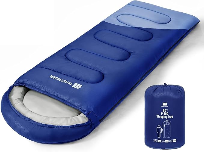 Sleeping Bag for Adults Warm Weather, Compact Lightweight Backpacking Sleeping Bag with Compression Sack, Camping Essentials Gear for Hiking Travel Climbing Outdoor & Indoor Use