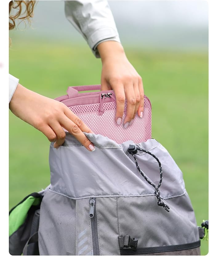 ECOHUB 4 Set Compression Packing Cubes for Travel Essentials, Suitcases Organizer Bags with Tag, Travel Bags Organizer for Luggage, Dusty Rose-Compress