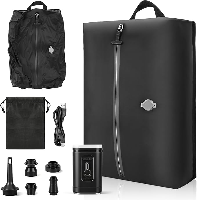 Travel Vacuum Bags with Electric Pump, Premium 210D-TPU Tear-Resistant Space Saver Bags, IPX8 Waterproof Compression Packing Cubes for Carry on Backpack, Suitcase, Travel Essentials (1PC + PUMP)