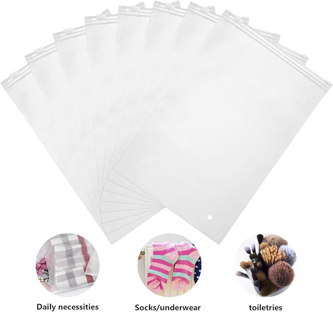 6x9 inch 100pcs Small Storage Bags with Zipper, Plastic Poly Bags for Shipping, Organizing Gloves, Phone Case, Sealable Poly Mailers for Packaging Clothing