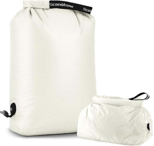 Travel Laundry Bag, Pump-free Vacuum Compression Dirty Clothes Bag, Large Reusable Waterproof & Washable Laundry Bag, Wet and Dry Bag, Ideal for Suitcases, Laundromats (1 Pack) White