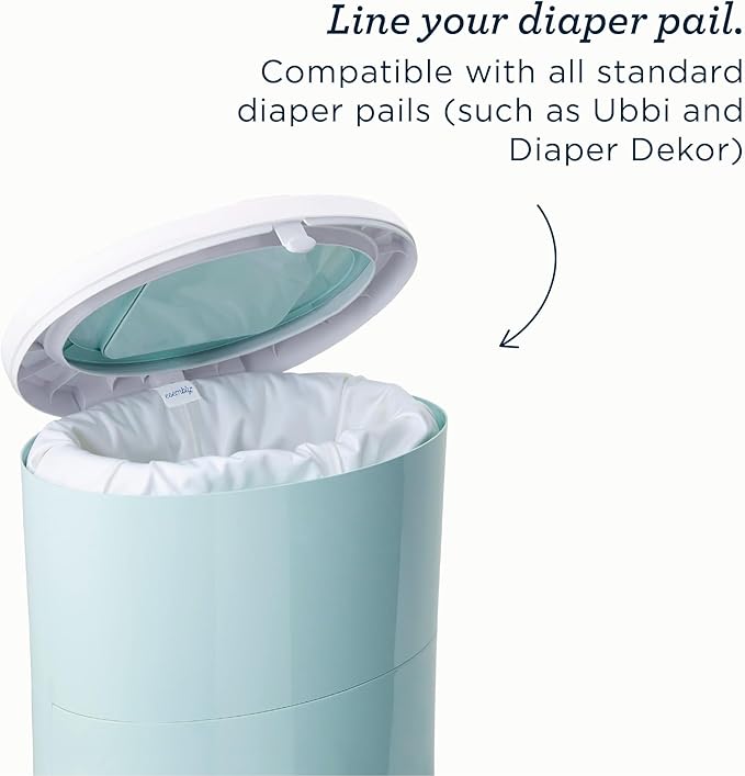 Esembly Pail Pouch, Hangable and Washable Waterproof Diaper Pail Liner and Reusable Laundry Bag, One Size, Sea Salt