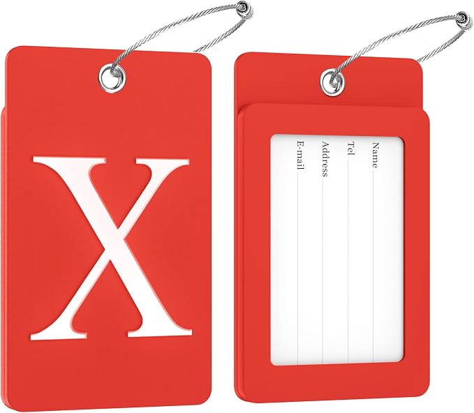 Gostwo 2 Pack Initial Luggage Tags for Suitcases Airplane Travel Essentials - Image 2