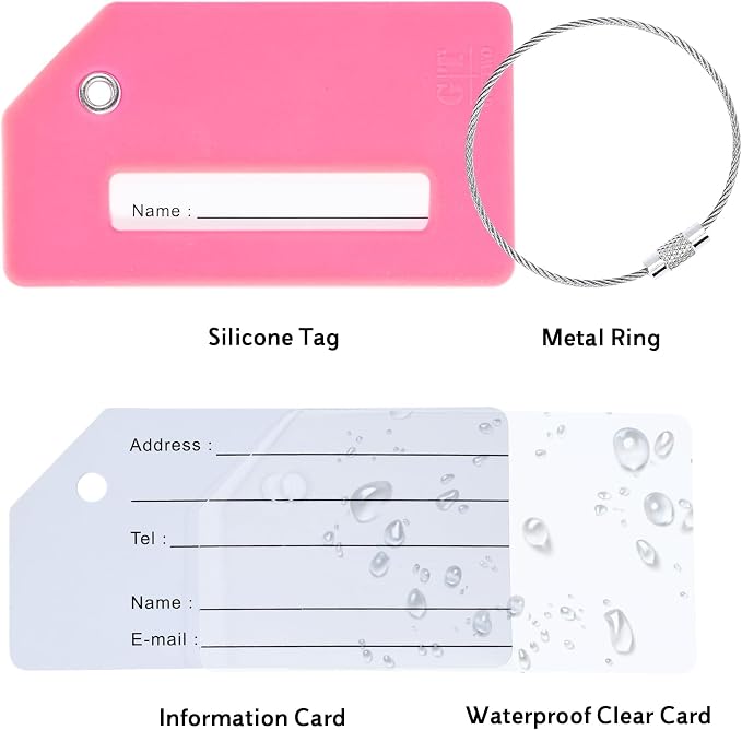 Gostwo 8 Pack Silicone Luggage Tags for Suitcases, Plane Travel Essentials - Image 7