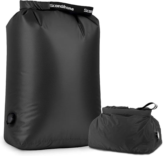 Travel Laundry Bag, Pump-Free Vacuum Compression Dirty Clothes Bag, Extra Large Reusable Waterproof & Washable Laundry Bag, Ideal for Suitcases, Road Trip Essentials, Black, 1 Pack (XL)