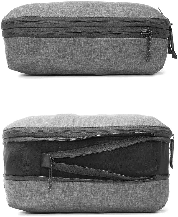 Peak Design Packing Cube, Charcoal, Weatherproof Luggage Cube with Dual Compartment Organization, Expansion and Compression, Zipper Opening, Travel Organizer for Men and Women, Size M