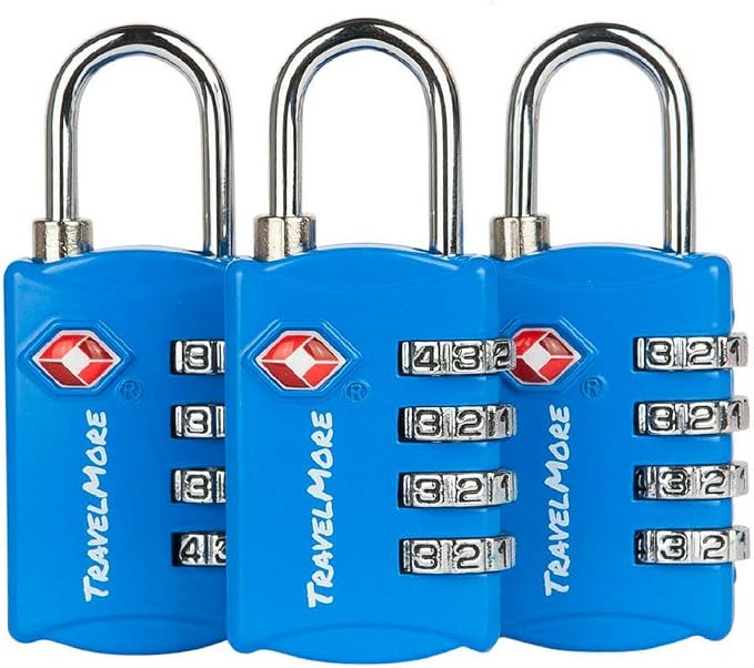 TravelMore Luggage Locks TSA Approved, 4-Digit Travel Combination Locks by TravelMore