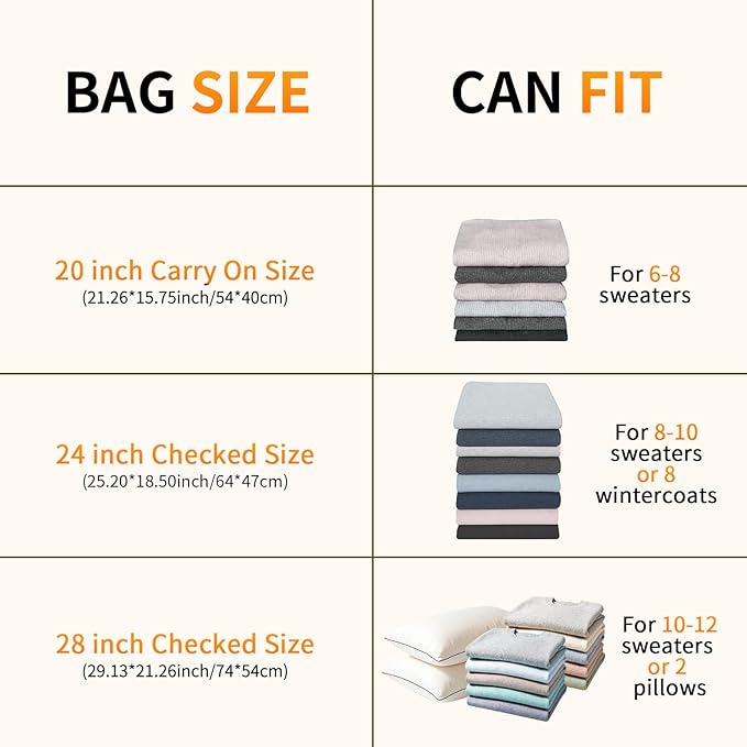 24 Inch Vacuum Storage Bags, Travel Vacuum Bags with Rechargeable Wireless Pump, Vacuum Seal Bags for Clothing, Luggage, Blankets, Bedding, Space Saver Compression Bag for Travel, Large Items (8 Pack)