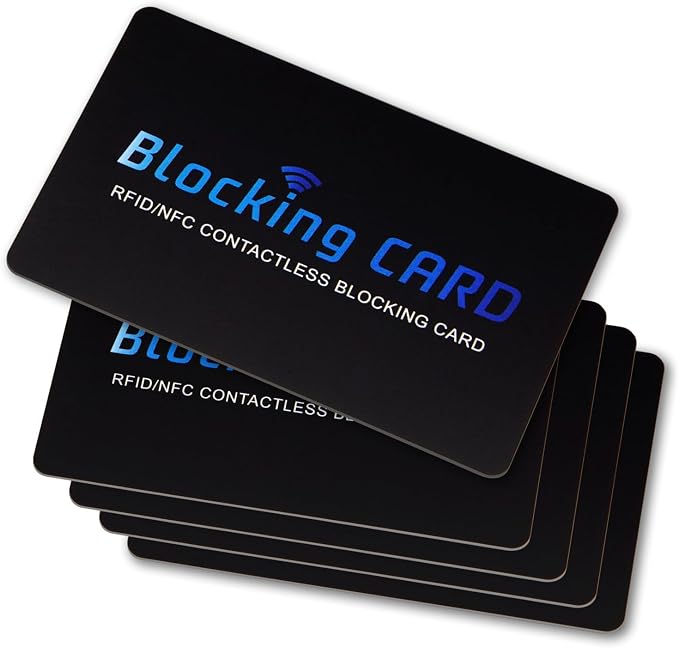 RFID Blocking Card (5 Pack) for Wallets, Slim RFID/NFC Blocker - One Card Protects Entire Wallet & Passport, Contactless Debit/Credit Card Protector, Anti-Theft Protection for Men & Women by Unknown
