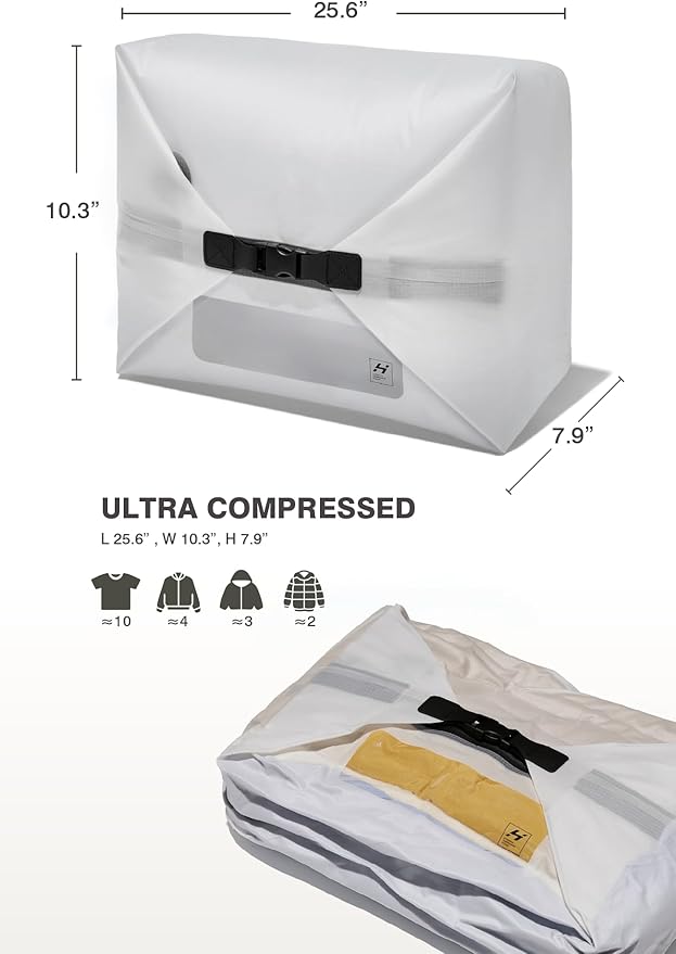 AirVault Premium Reusable Vacuum Seal Storage Bag for Carry On Suitcases & Backpack, Space Saver Airline Travel Vacpack, Pump Included (12L Pouch, 2-Pack)