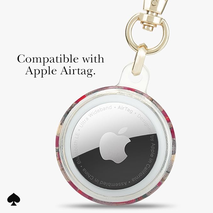kate spade new york AirTag Holder with Gold Ring Clip - Cherry Dot - Image 6