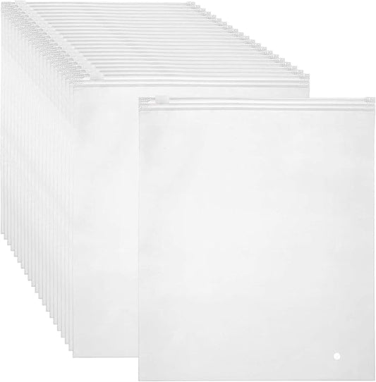 Plastic Storage Bags with Zipper, 25pcs 3 mil Thick 14x16 Picture Frame Mailing Poly Bags for Shipping Clothes, T Shirt, Large Ziplock for Storage with Vent Holes