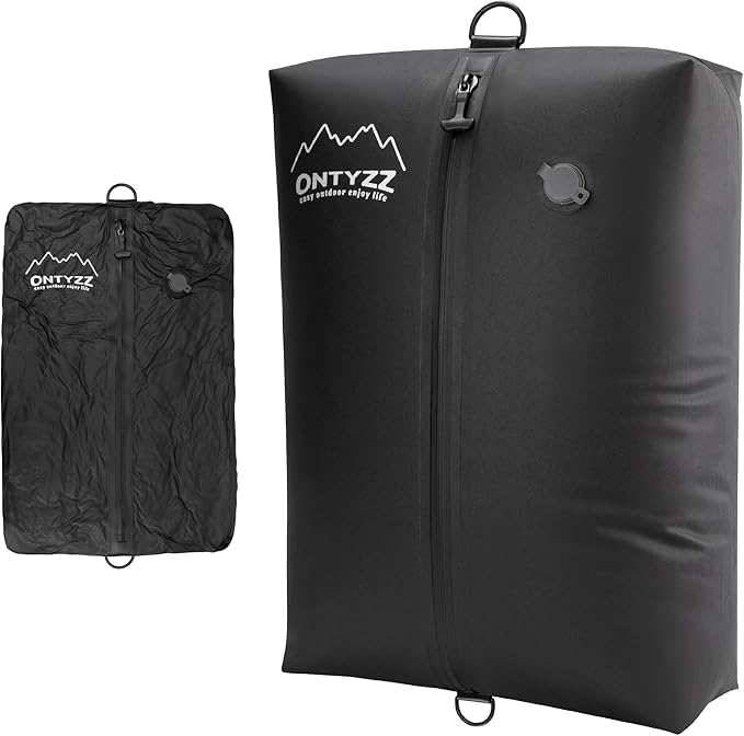 ONTYZZ Vacuum Bags for Travel, IPX8 Waterproof Space Saver Vacpack, GRS Certified Recycled Compression Bag (1PC, Drak Black, NO Air Pump)