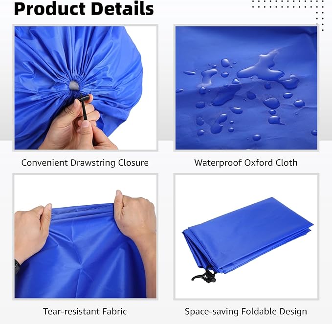 12 Pcs Extra Large Laundry Bags - 27.6×39.4" Drawstring Storage Bags, Oxford Cloth Blue Dirty Clothes Organizers, Large Capacity Hamper Liners for Home, Camping, Travel