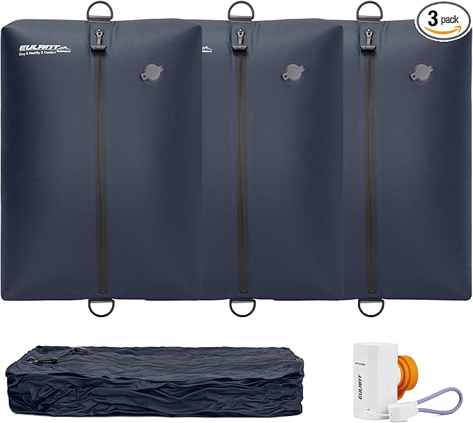 Reusable Vacuum Bags for Travel With Pump,Professional Waterproof IPX8 Zipper Vacuum Compression Bag for Suitcases Backpack,Space Saver Bags Packing Organizers for Clothing Packing(3 Pack,Navy)