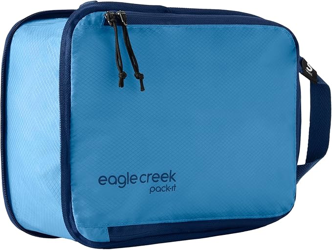 Eagle Creek Pack-It Isolate Compression Cube - Lightweight Compression Cube for Optimizing Luggage Space - Easy-Grab Zipper - Convenient Top Handle - Recycled Materials - Small - Blue Dawn
