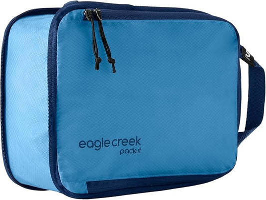 Eagle Creek Pack-It Isolate Compression Cube - Lightweight Compression Cube for Optimizing Luggage Space - Easy-Grab Zipper - Convenient Top Handle - Recycled Materials - Small - Blue Dawn
