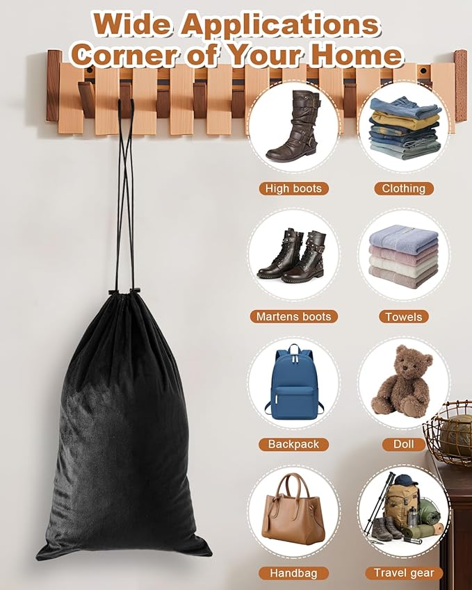 2 Pcs Shoe Bags for Travel, 21.2"x13.3" Large Boot Bags for Cowboy Boots, Washable Velvet Dust Bag with Drawstring for Dress Shoes, Handbags and Clothing, Suitable for Travel and Home Storage