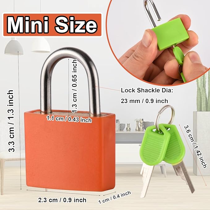 smilixin 16 PCS Suitcase Locks with Keys,Small Locks with Keys,8 Colors - Image 2