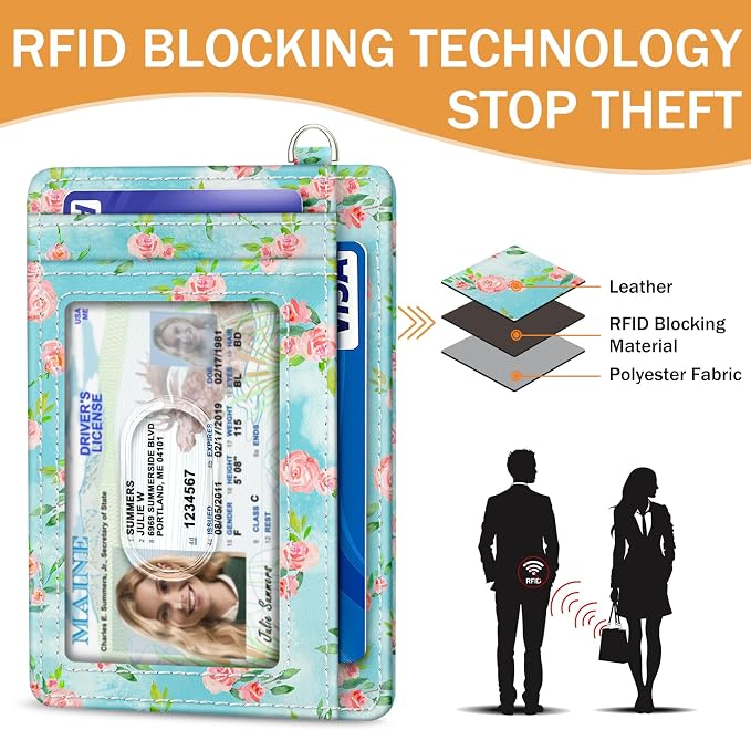 Yonlevres Credit Card Holder Slim RFID Wallet Women Small Butterfly Travel - Image 5