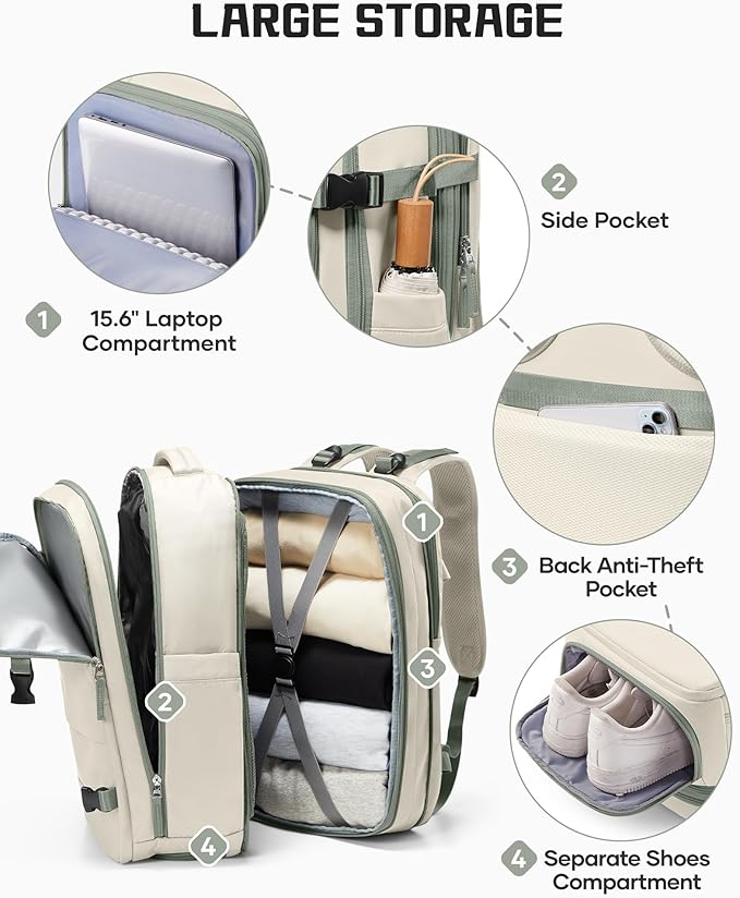 wepadre Vacuum Backpack Travel with Pump Travel Backpack with Vacuum System Expandable Vacpack Compression Backpacks for Travel Easy Vac Pack Carry on Luggage