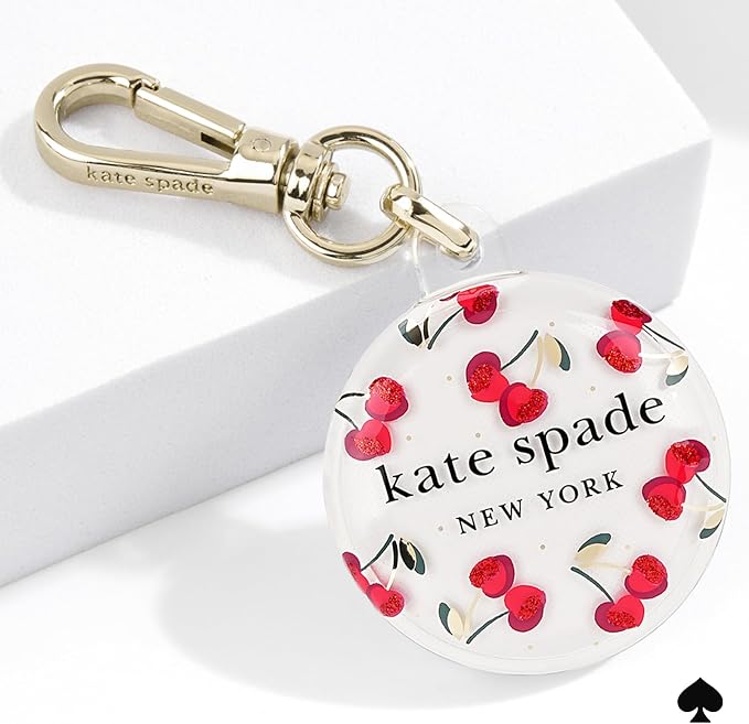 kate spade new york AirTag Holder with Gold Ring Clip - Cherry Dot - Image 7