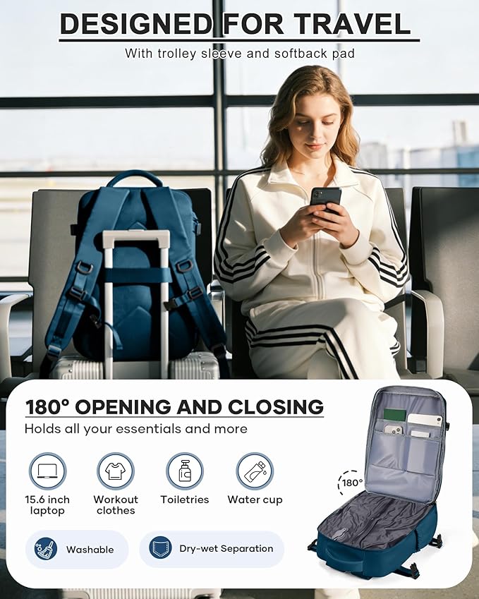 Vacuum Seal Backpack for Travel with Air Pump Compression Daypack Personal Item Carry on Flight Approved Vacpack Laptop Space Saver Bags Storage with Vacuum System Travel Bag Women Men PeacockBlue