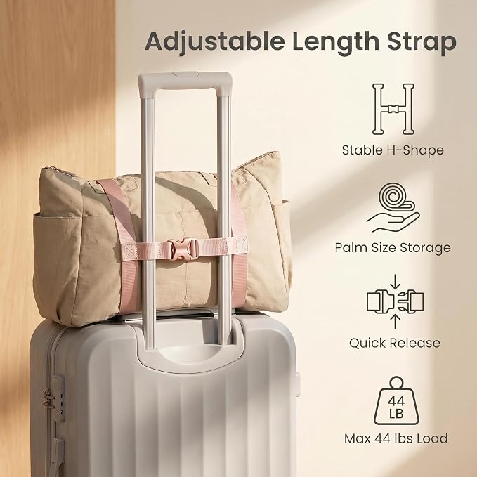 Pink Luggage Straps for Suitcases, Luggage Accessories Bag Strap, Adjustable Connector Straps for Multiple Suitcases - Image 2