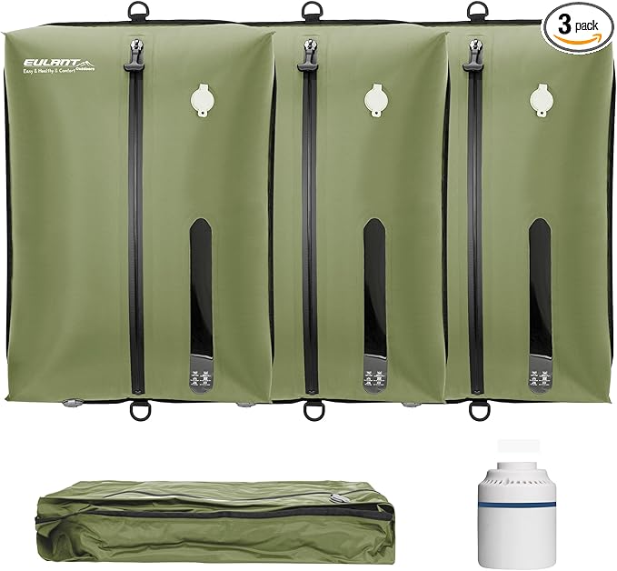 Reusable Vacuum Bags for Travel With Pump,Professional Waterproof IPX8 Zipper Vacuum Compression Bag for Suitcases Backpack,Space Saver Bags Packing Organizers for Clothing Packing(3 Pack,Green)