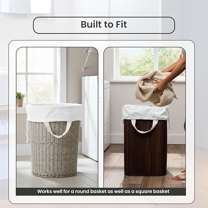 LFH Home Cotton Canvas Large Laundry Bag with Handle, Heavy Duty Drawstring Closure Washable Laundry Bags, School Travel, Home, Hotel, College Dorm, Organizer Sack, Toy Clothes 24x36 (Pack of 6)-White