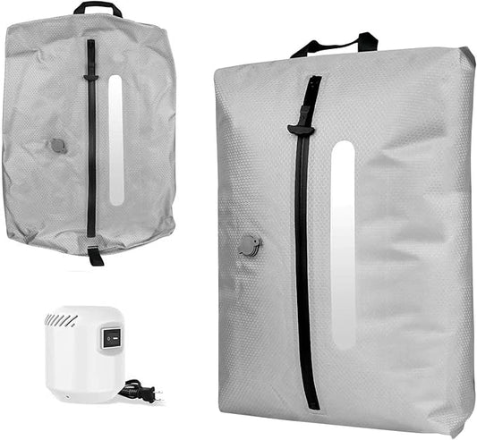 AIDONS Vacuum Seal Bags for Clothing Travel with Electric Pump - Reusable Vacuum Compression Bags for Storage Clothes & Blankets, Fits Carry-On, Backpack, Suitcase & Home(Grey 1PC+Pump)