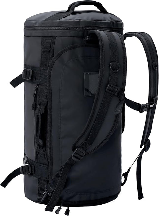 MIER Large Duffel Backpack Sports Gym Bag with Shoe Compartment, Heavy Duty and Water Resistant, Black, 90L