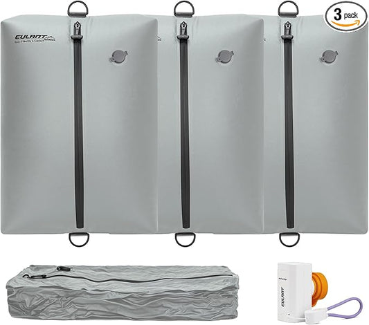Reusable Vacuum Bags for Travel With Pump,Professional Waterproof IPX8 Zipper Vacuum Compression Bag for Suitcases Backpack,Space Saver Bags Packing Organizers for Clothing Packing(3 Pack,Gray)