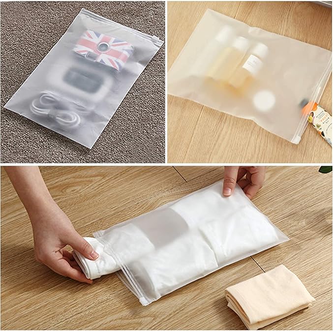 6x9 inch 100pcs Small Storage Bags with Zipper, Plastic Poly Bags for Shipping, Organizing Gloves, Phone Case, Sealable Poly Mailers for Packaging Clothing