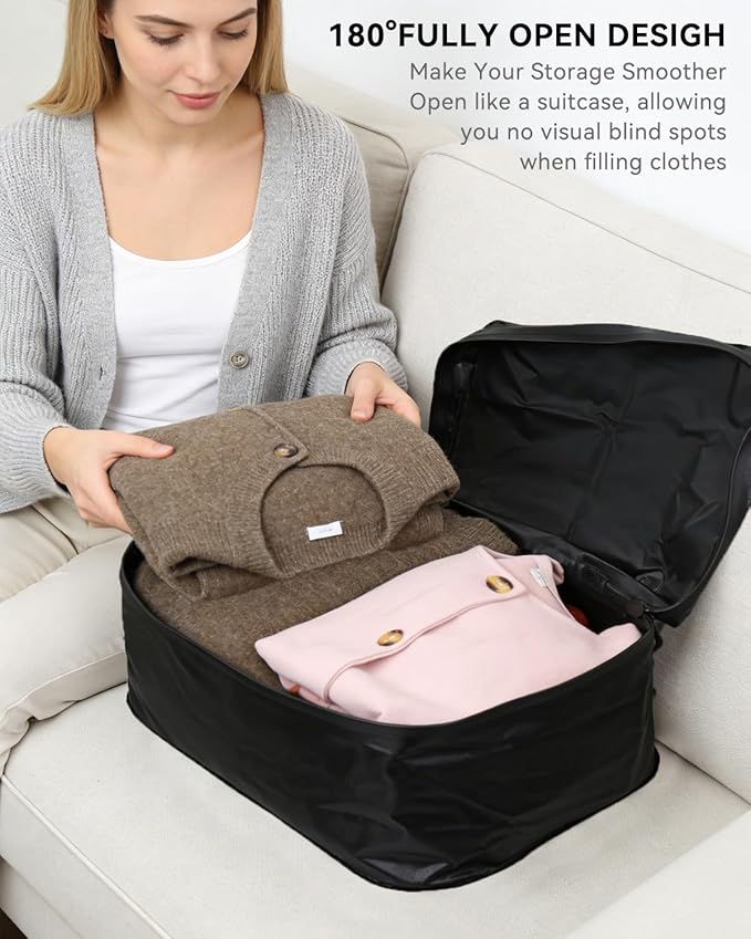 41L Travel Vacuum Bags with Pump, 180° Open,Compression Bags for Travel Luggage, Reusable IP67 Waterproof Vacuum Seal Packing Cubes for Carry On Suitcase and Backpack (1PC + Pump)