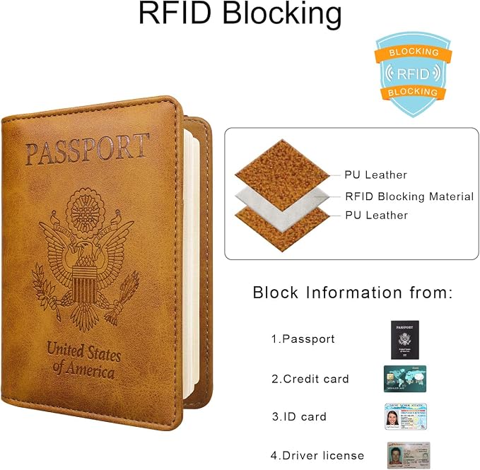 WALNEW Passport Holder for Travel, RFID Passport Wallet, Travel Essentials - Image 4