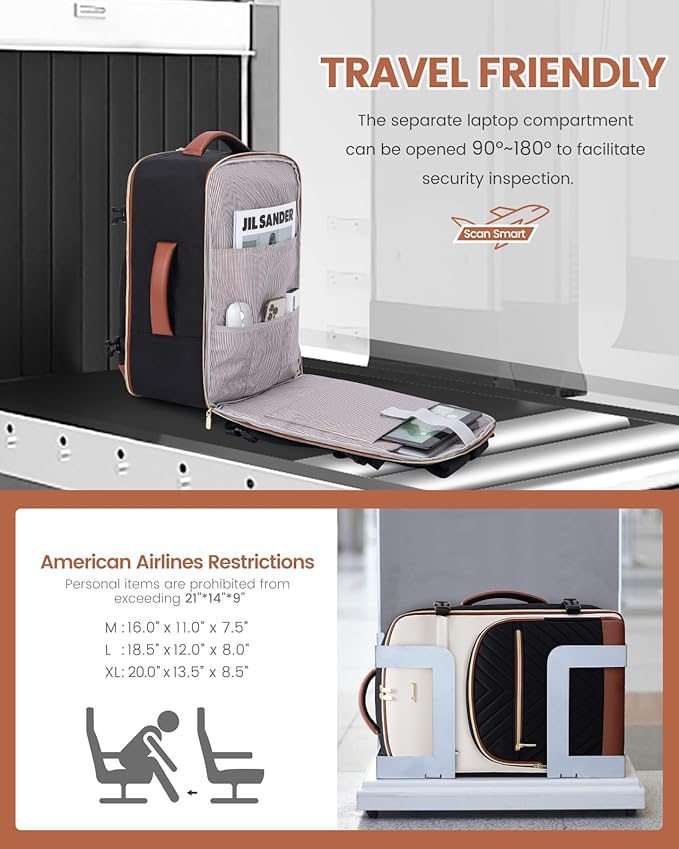 LOVEVOOK Travel Backpack for Women,50L Carry On Backpack for Airplanes,18 Inch Laptop Personal Item Travel Bag,TSA Approved Carry On Luggage,Waterproof Weekender Business Hiking Bag