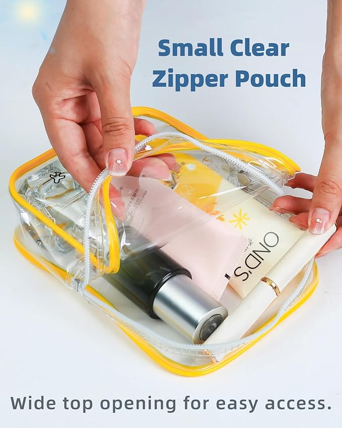 Packing Cubes 1 Quart Size Travel Bag TSA Approved Toiletry Bag Clear Small Purse Pouch International Long Flight Must Haves for Toiletries Makeup Liquids Airplane Europe Vacation Essentials