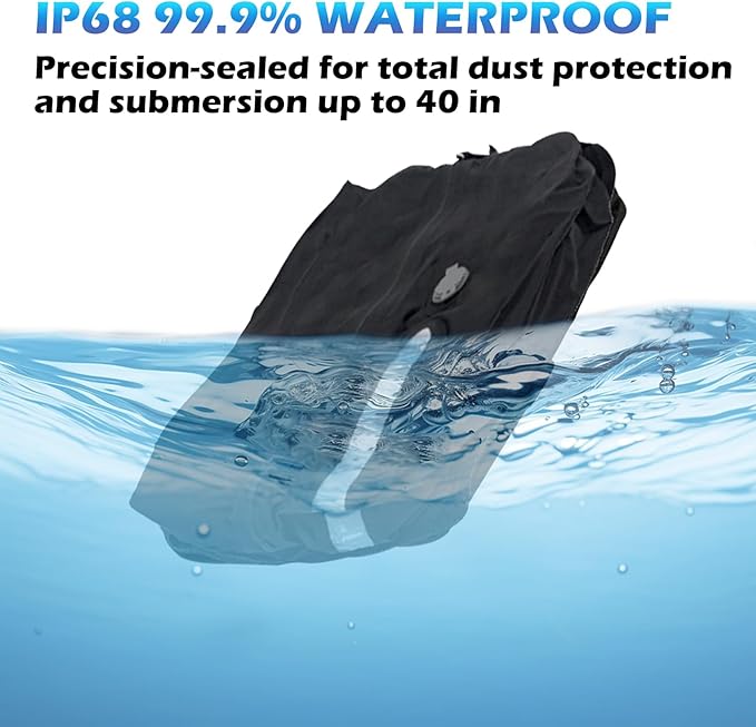 Vacuum Bags with Wireless Pump, Reusable Compression Space Saver for Travel, Visual Window, Sealed and Dust-Free, IP68 Waterproof Packing Cubes for Carry on Suitcases and Backpacks (Jet Black 20L 2PC)