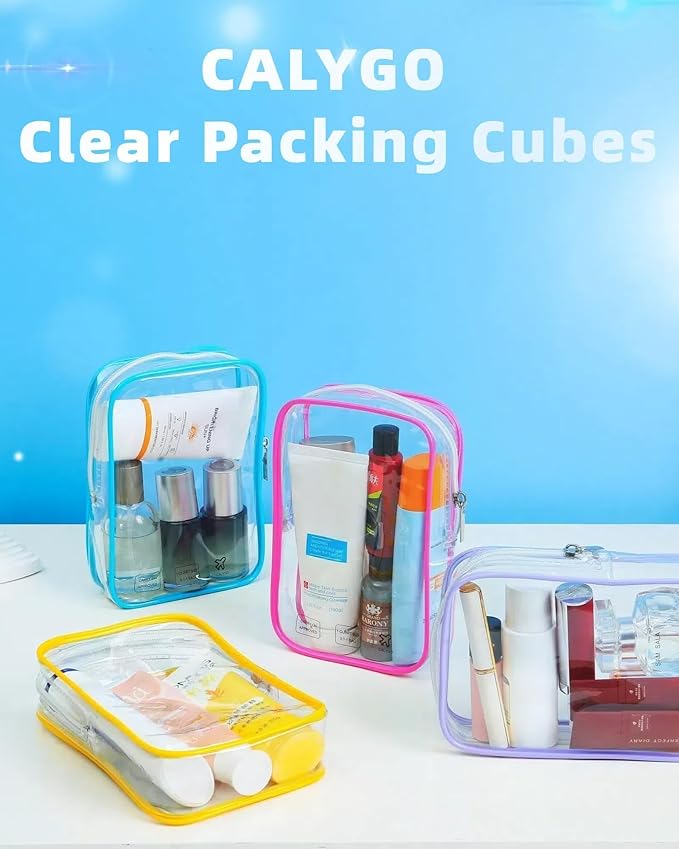 2 Packing Cubes 1 Quart Size Travel Bag TSA Approved Toiletry Bag Clear Small Purse Pouch International Long Flight Must Haves for Toiletries Makeup Liquids Airplane Europe Vacation Essentials