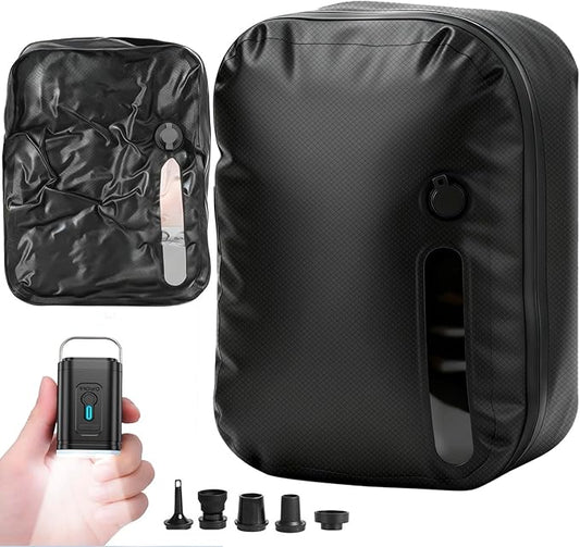 LONGHIKER Travel Vacuum Bags with Pump – Reusable Airless Space Saver Vacuum Storage Bags Compression Bag for Carry-On Suitcase & Backpack, IPX8 Waterproof TPU Vacuum Seal Bags for Clothing(1PC- 41L)