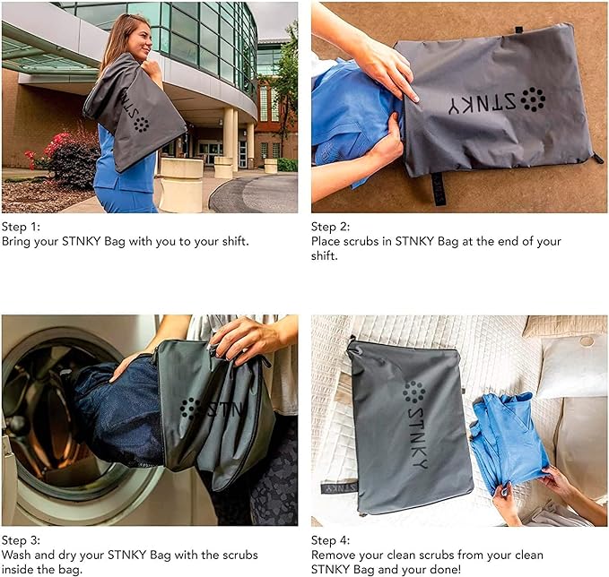 STNKY Bag Pro - Laundry Bags With Zips, Handles and Internal Mesh Bag for Travel, Yoga, Healthcare, Gym Kit, Laundry (XL, Grey)