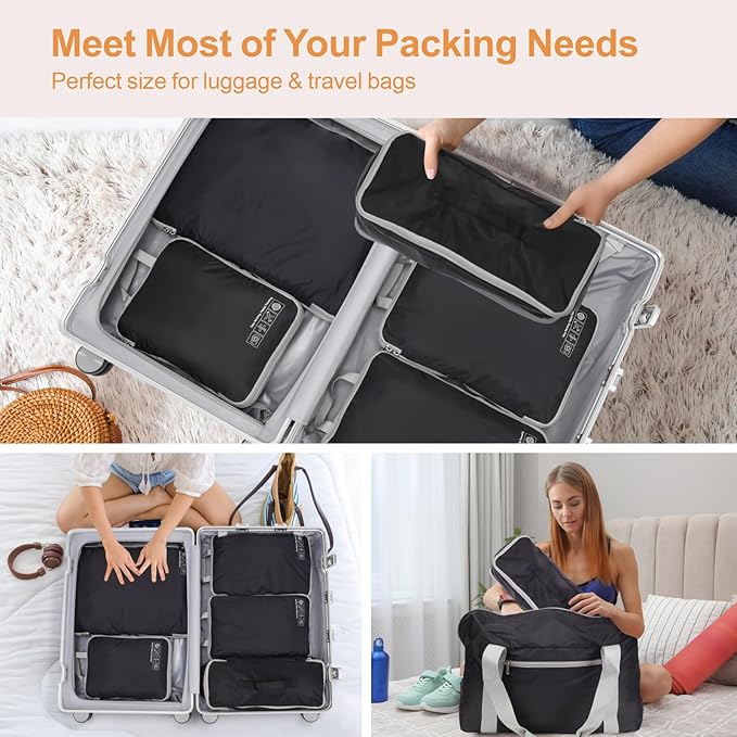 Cambond Travel Underwear Organizer Bag - 4-in-1 Soft Double Layer Bra Travel Bag, Portable Expandable Compression Packing Organizers, Underwear Storage Bag Packing Cubes for Women
