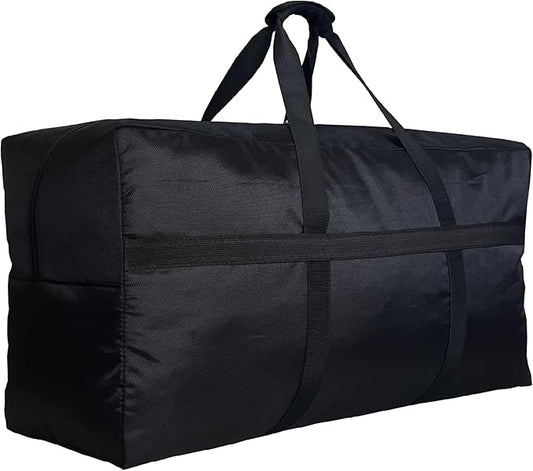 Extra Large Storage Duffle Bag with Zippers and Handles, Big Foldable Duffle Bag for Travel Black