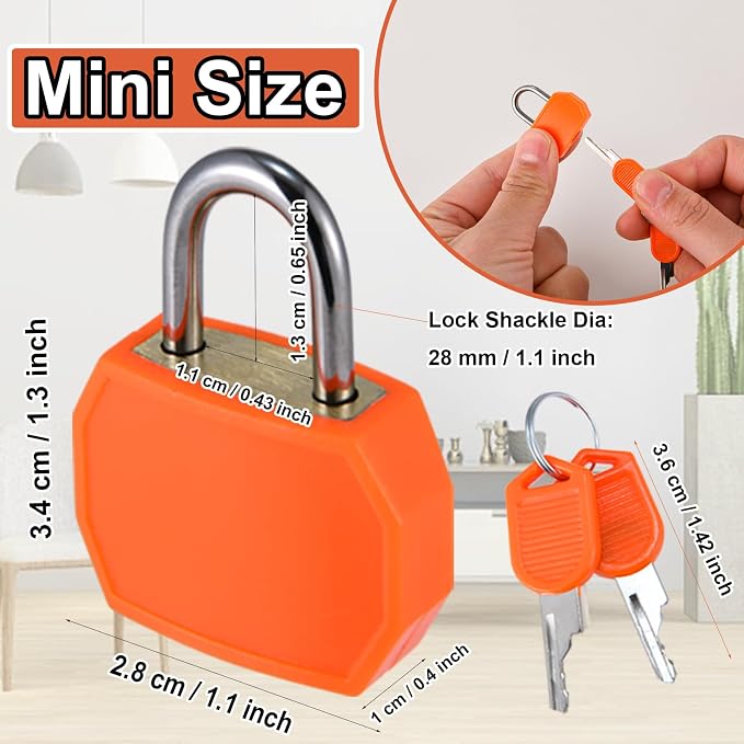 smilixin 12 PCS Suitcase Locks with Keys,Small Locks with Keys,6 Colors - Image 2
