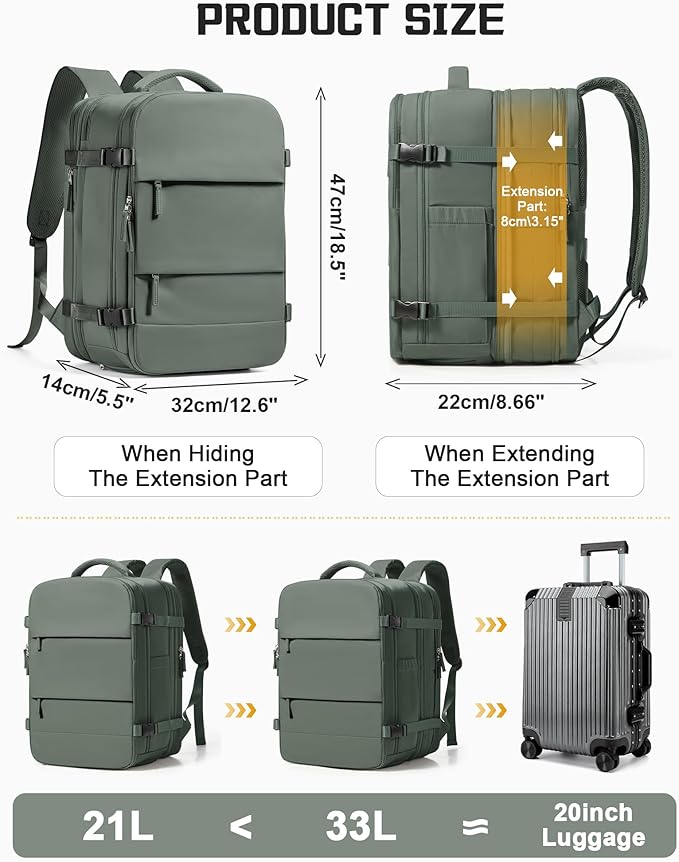 wepadre Vacuum Backpack Travel with Pump Travel Backpack with Vacuum System Expandable Vacpack Compression Backpacks for Travel Easy Vac Pack Carry on Luggage